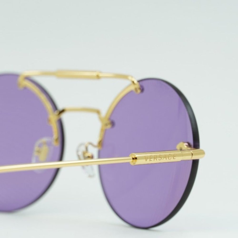 FINAL PRICE NEW VERSACE VE2244 100269 ROUND VIOLET SUNGLASSES - Picture 9 of 10